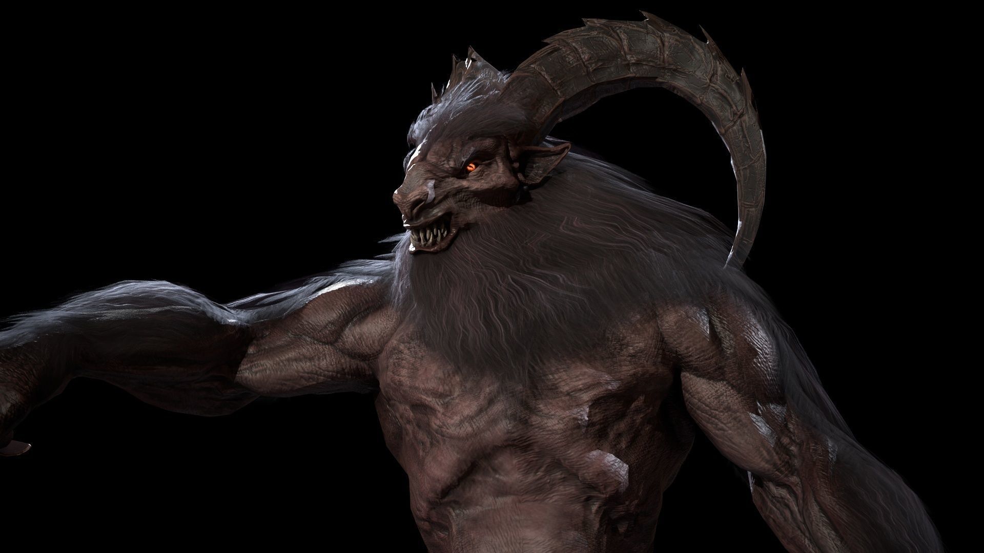 Baphomet demon Low-poly 3D model_8