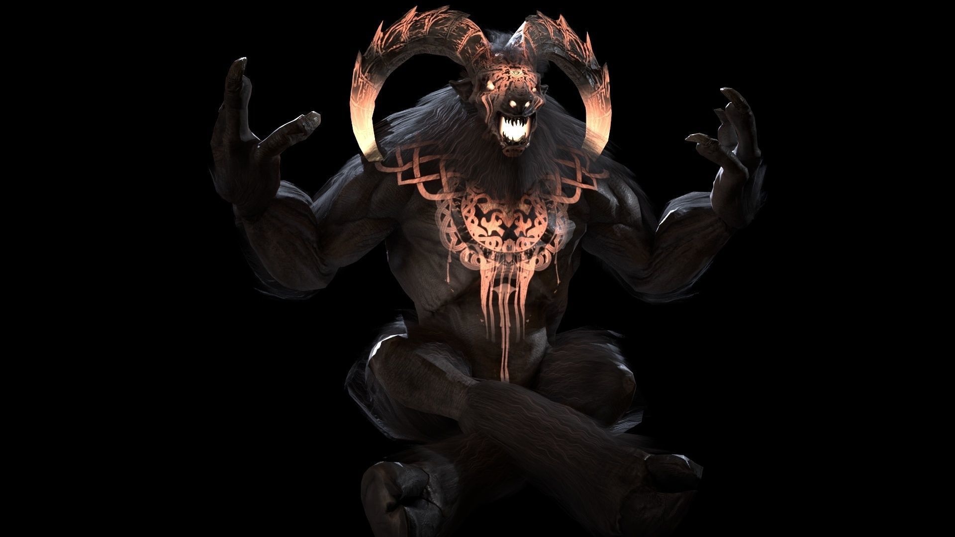 Baphomet demon Low-poly 3D model_29