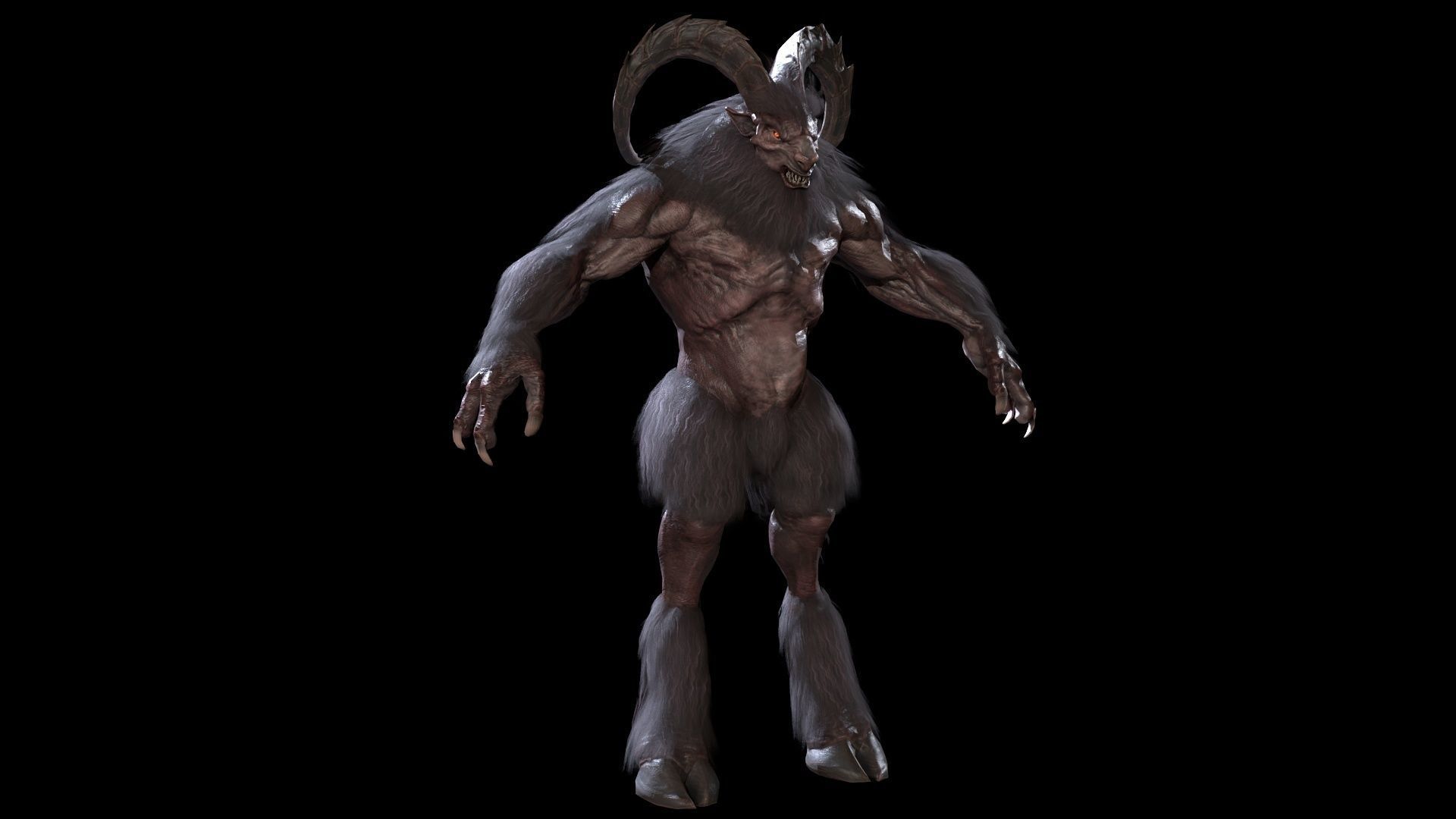 Baphomet demon Low-poly 3D model_4