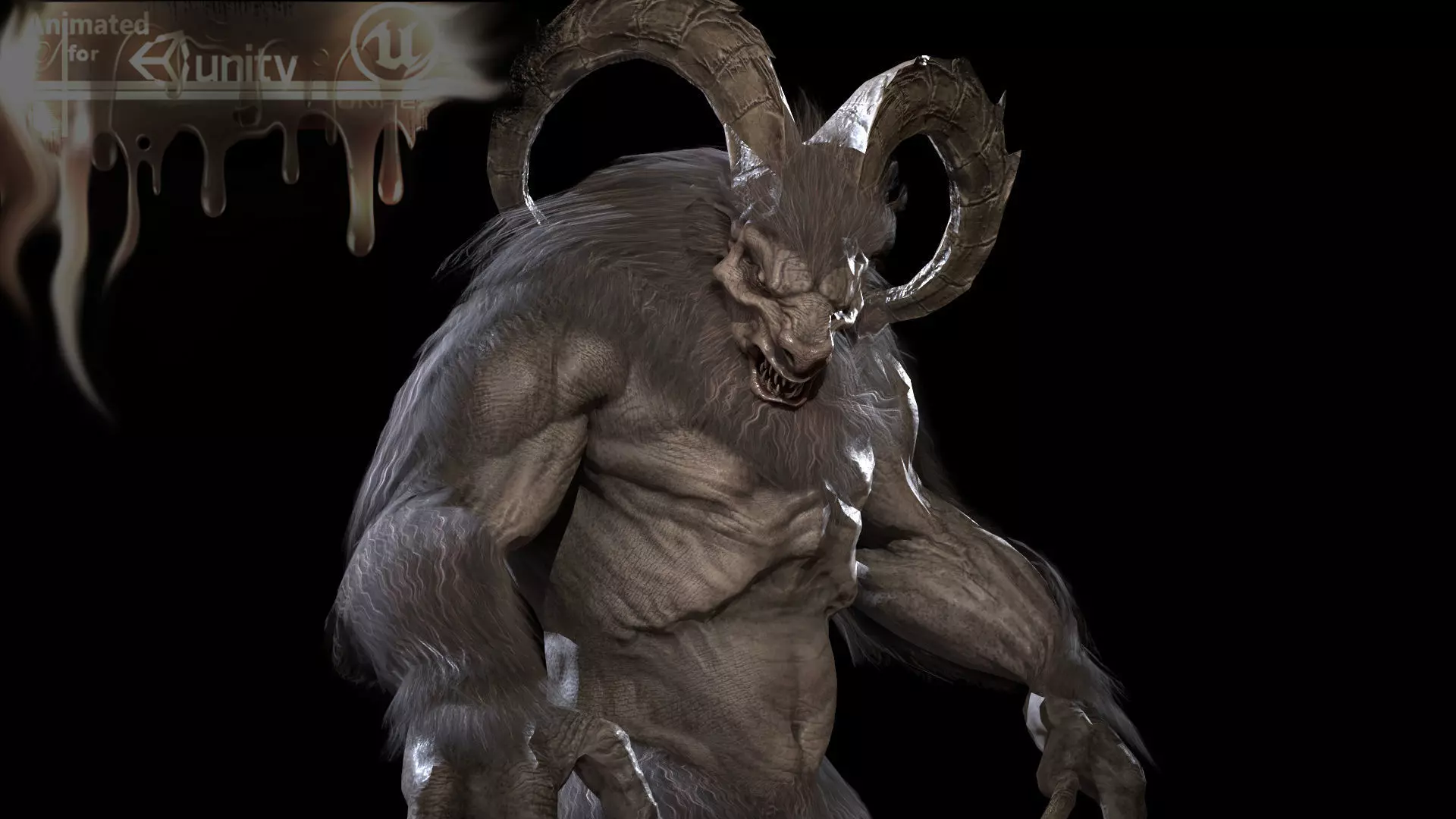 Baphomet demon Low-poly 3D model_0