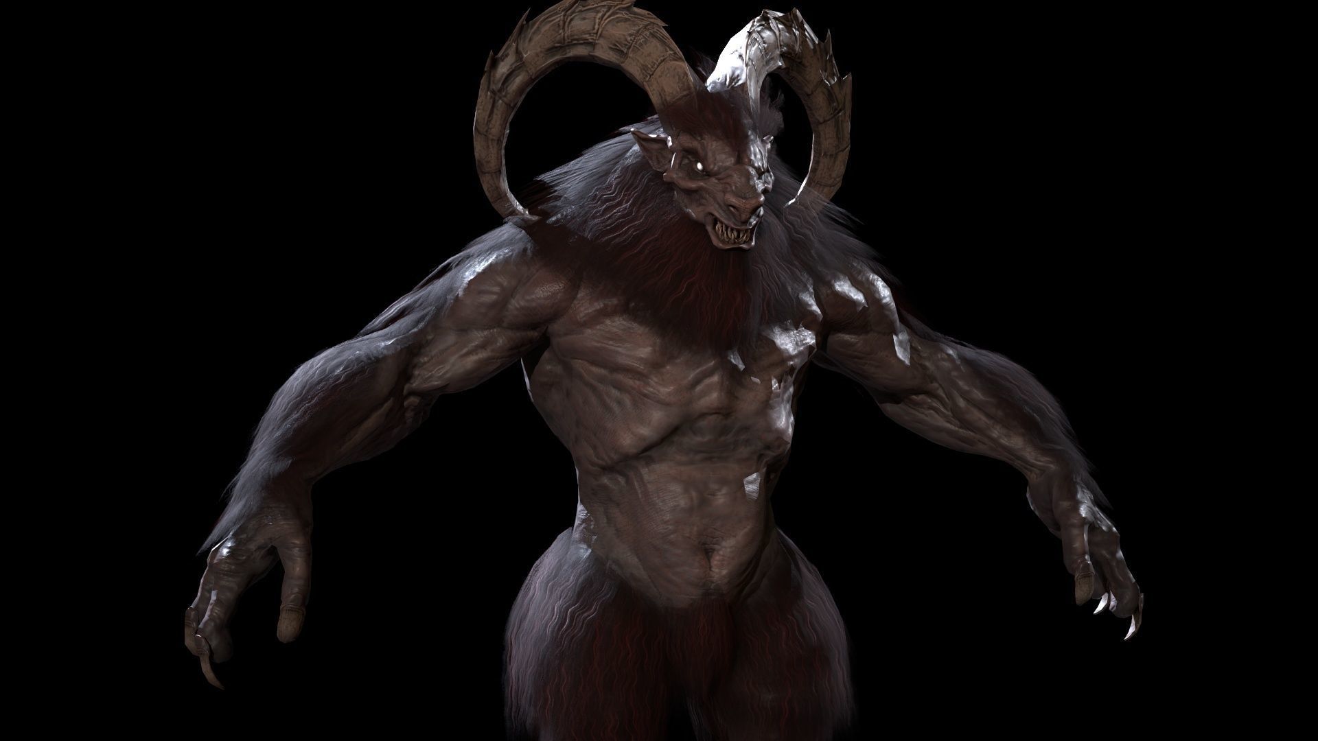Baphomet demon Low-poly 3D model_12