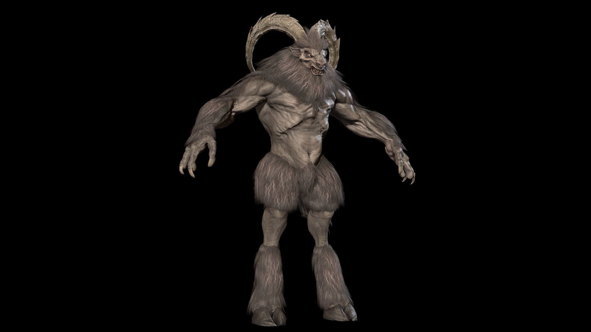 Baphomet demon Low-poly 3D model_3