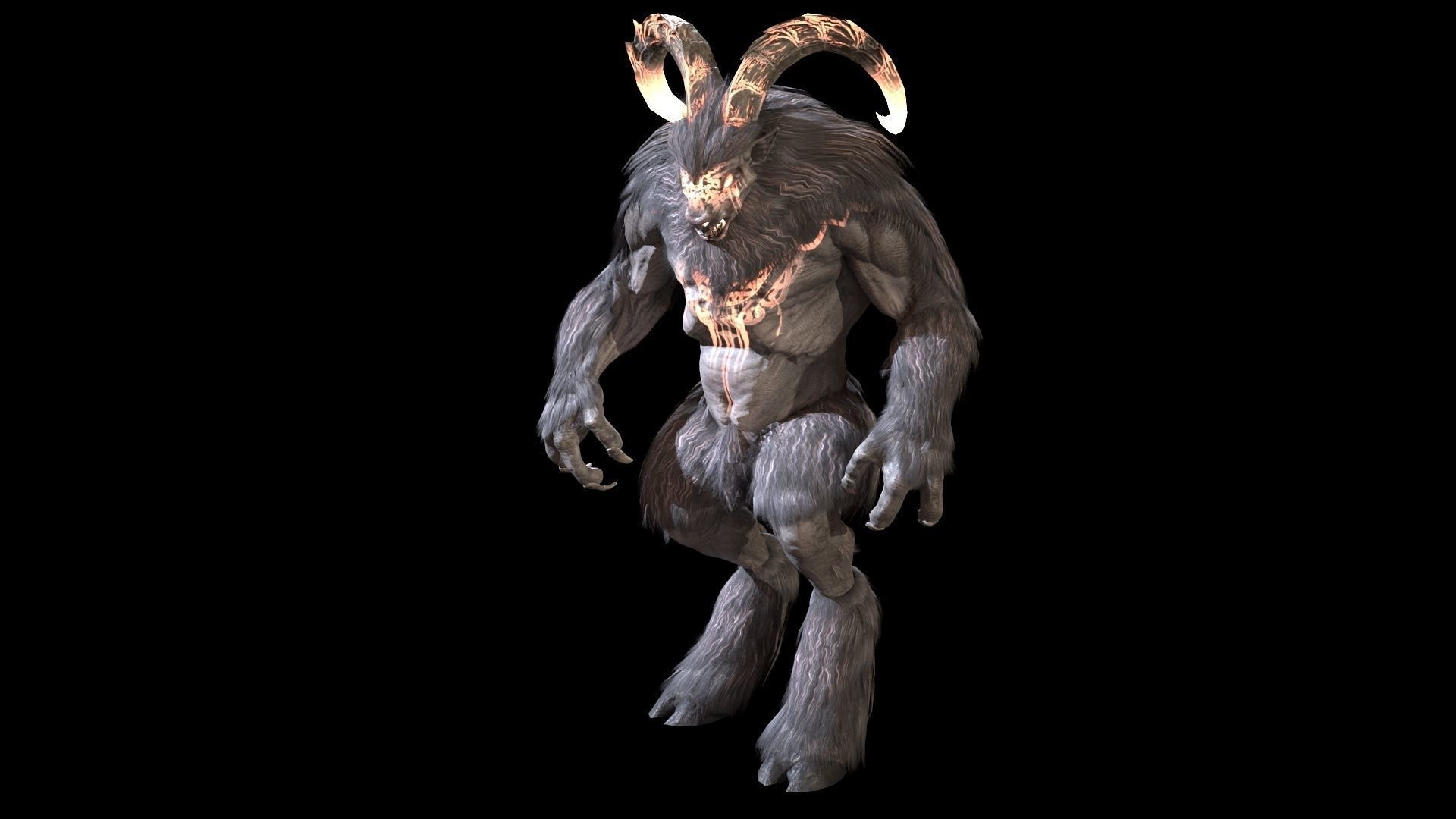 Baphomet demon Low-poly 3D model_36