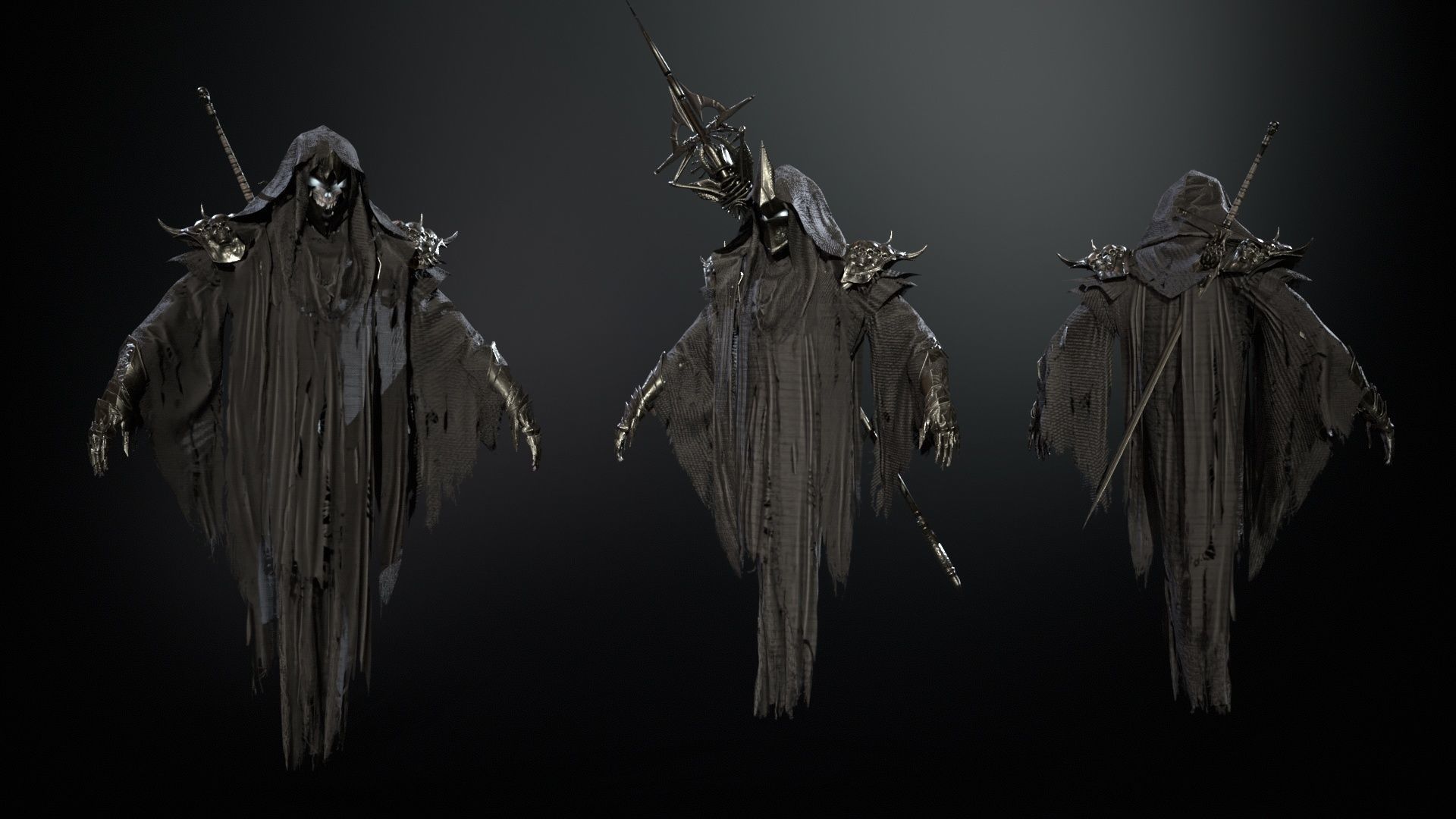 Ripper ghost Low-poly 3D model_11