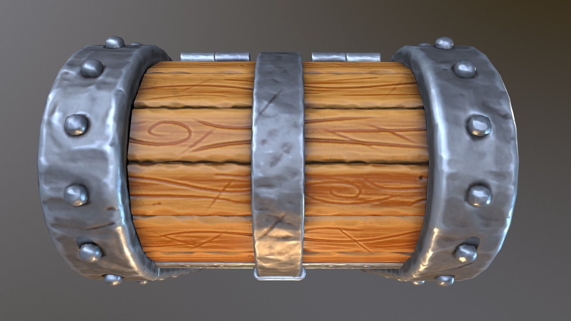 Stylized chest Low-poly 3D model_12