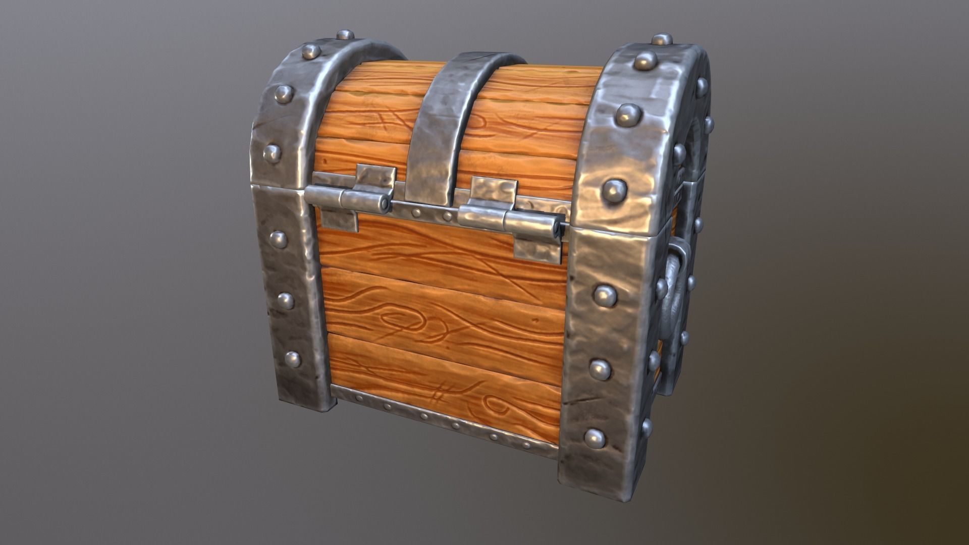 Stylized chest Low-poly 3D model_15