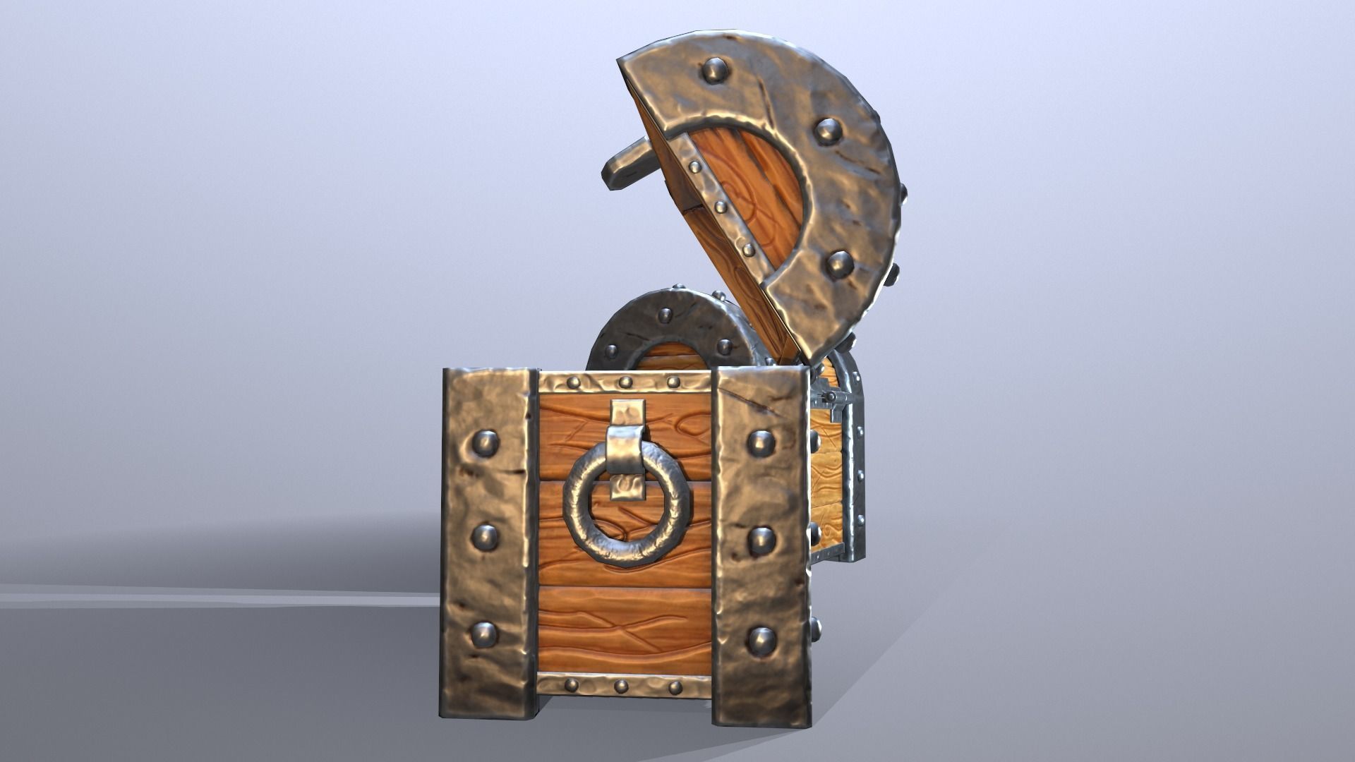 Stylized chest Low-poly 3D model_5