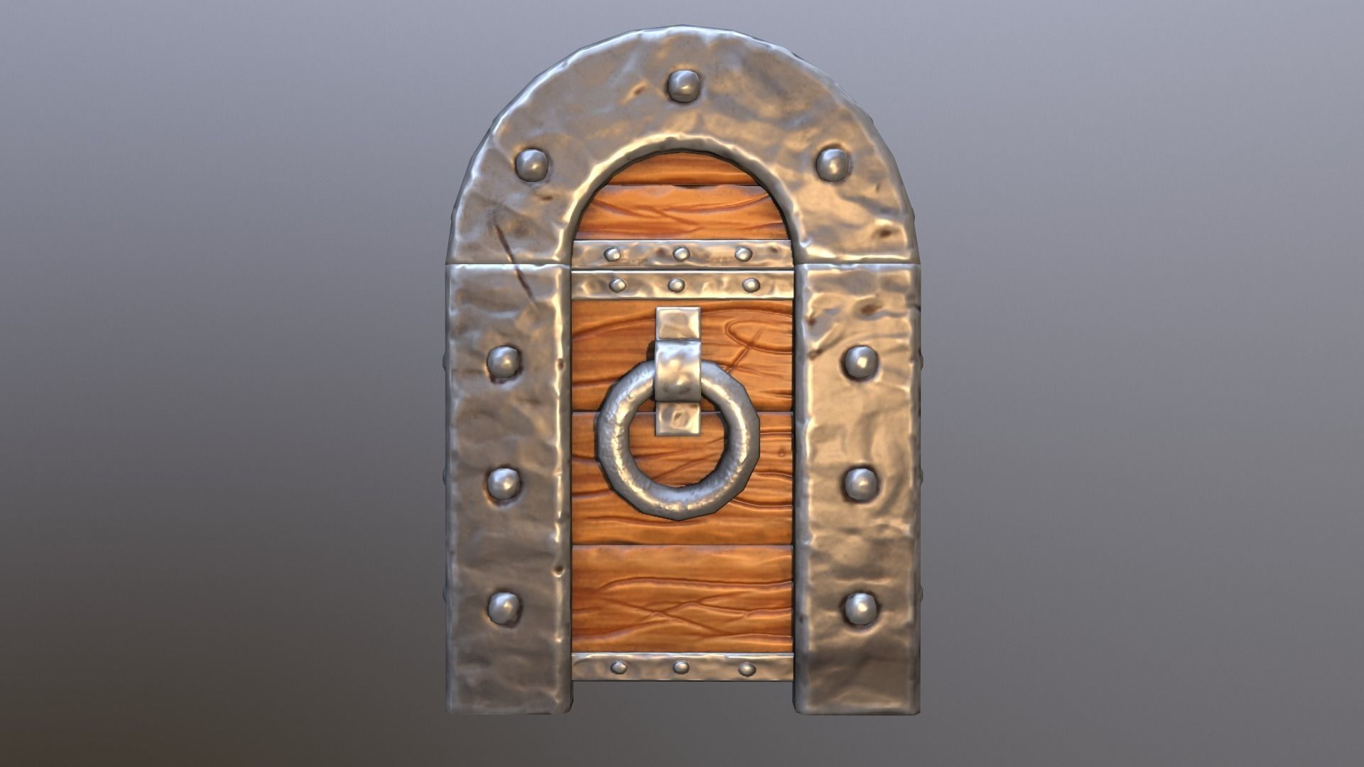 Stylized chest Low-poly 3D model_14