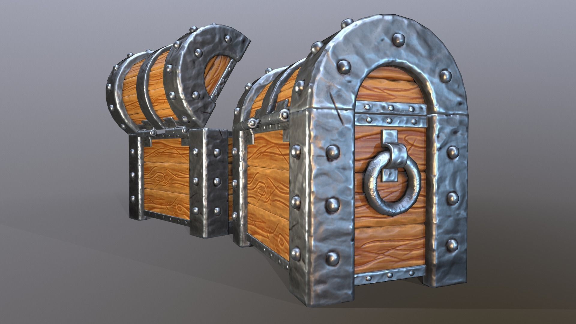Stylized chest Low-poly 3D model_7