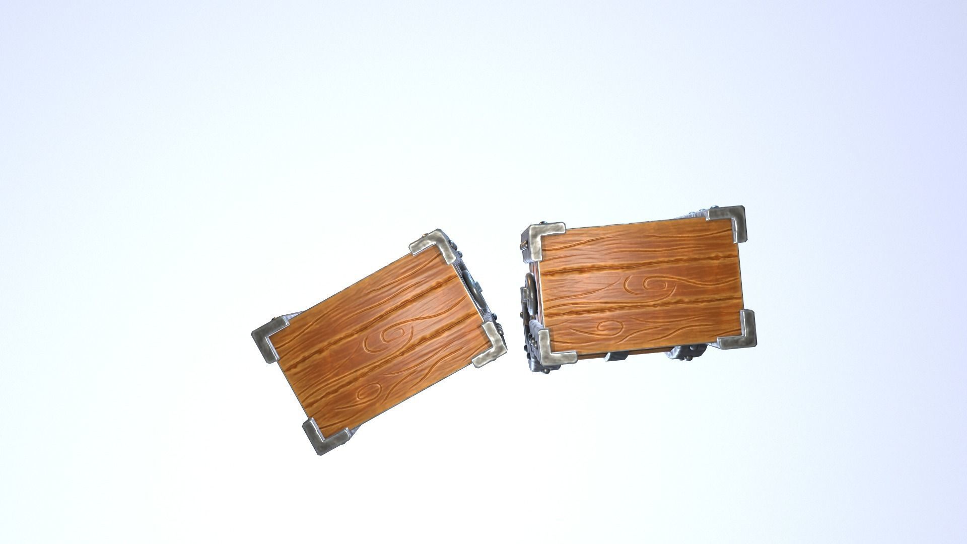 Stylized chest Low-poly 3D model_18