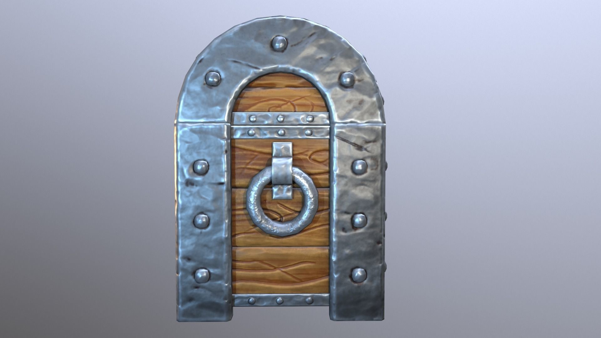 Stylized chest Low-poly 3D model_13