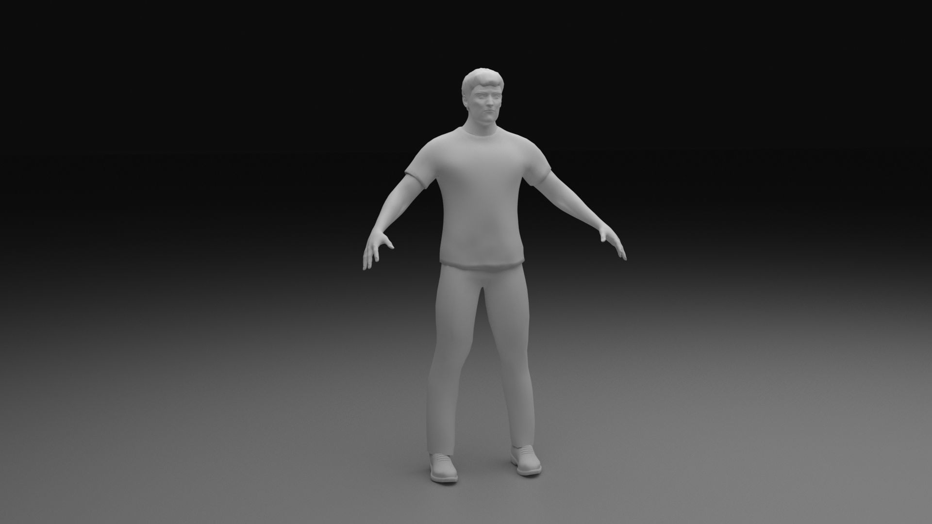 Character man in jeans Low-poly 3D model_3