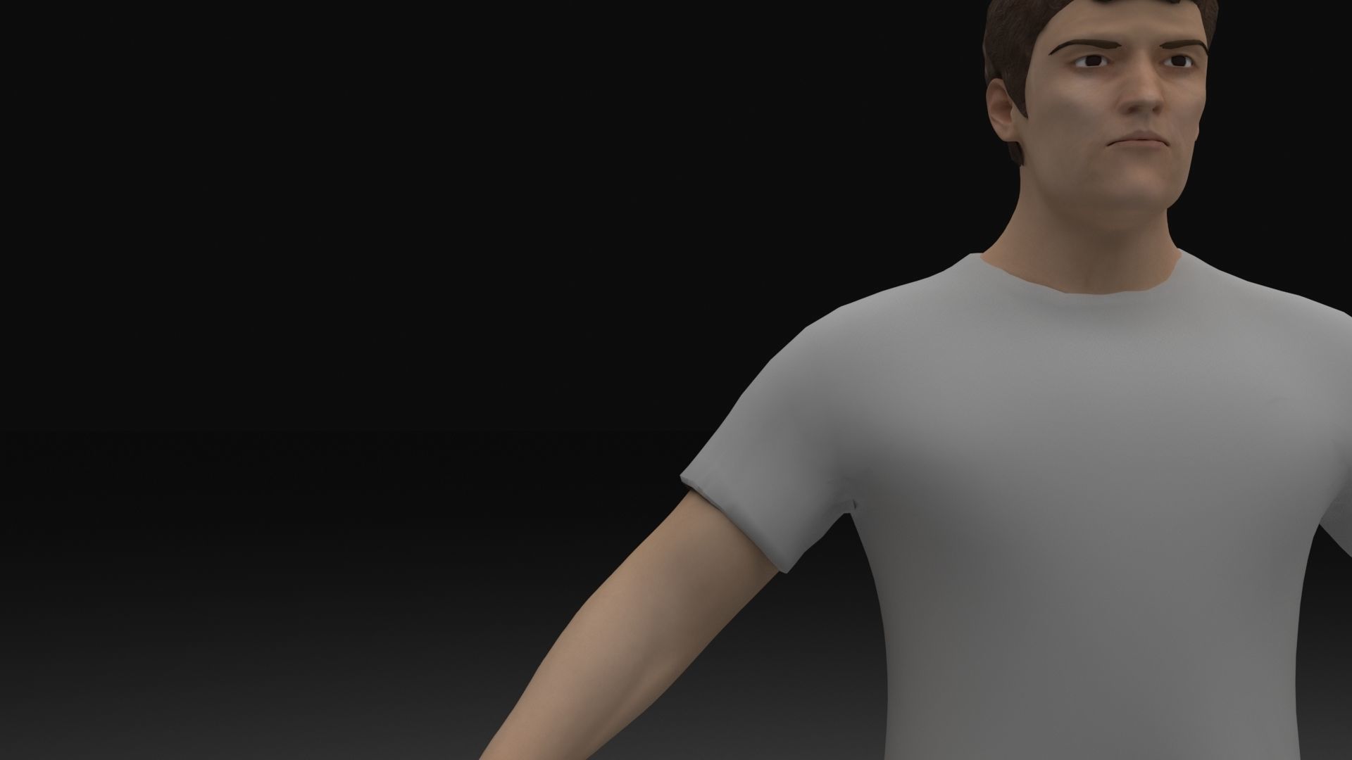 Character man in jeans Low-poly 3D model_2