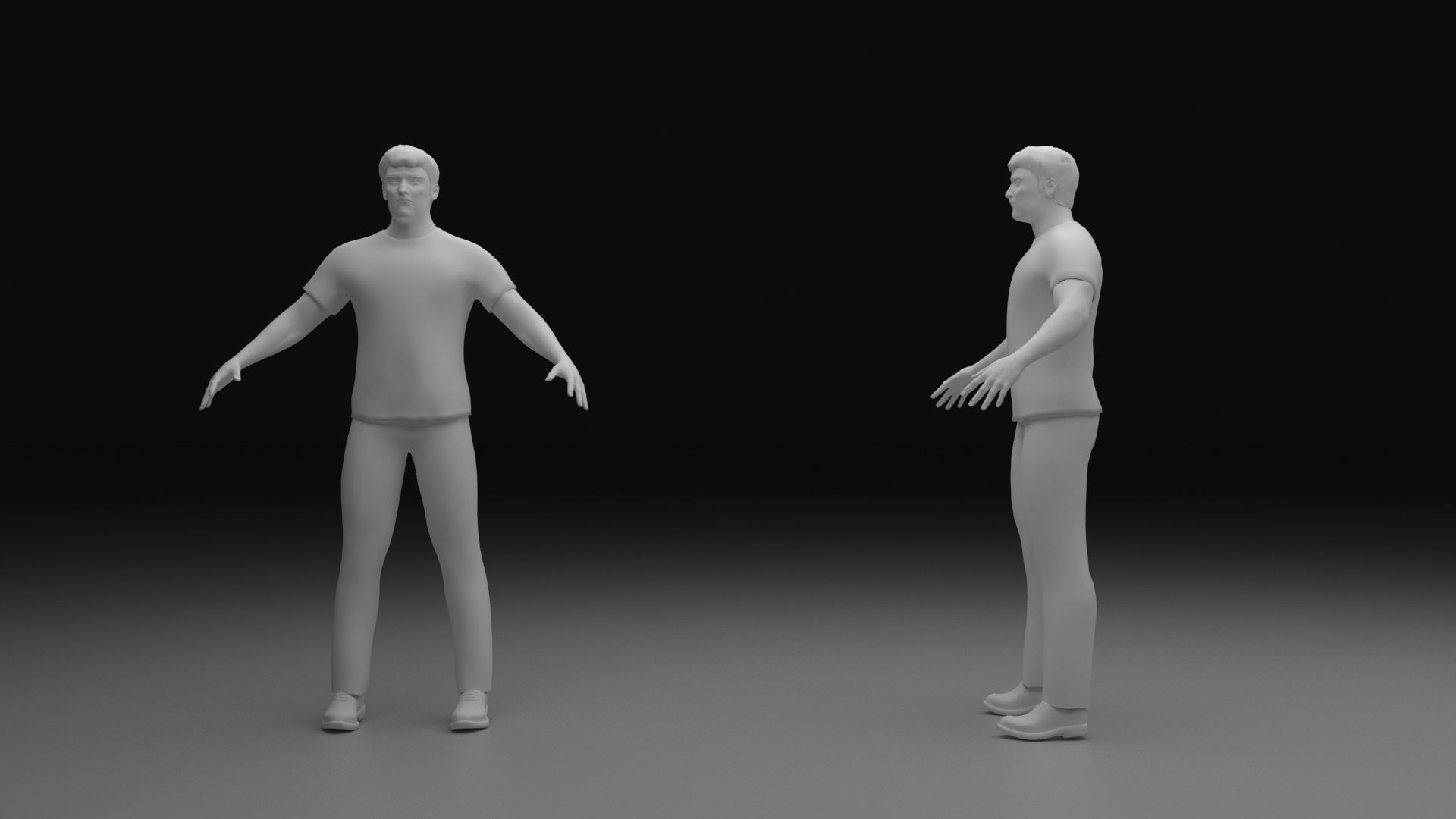 Character man in jeans Low-poly 3D model_4