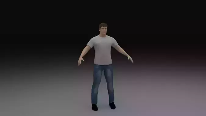 Character man in jeans Low-poly 3D model Character man in jeans Low-poly 3D model