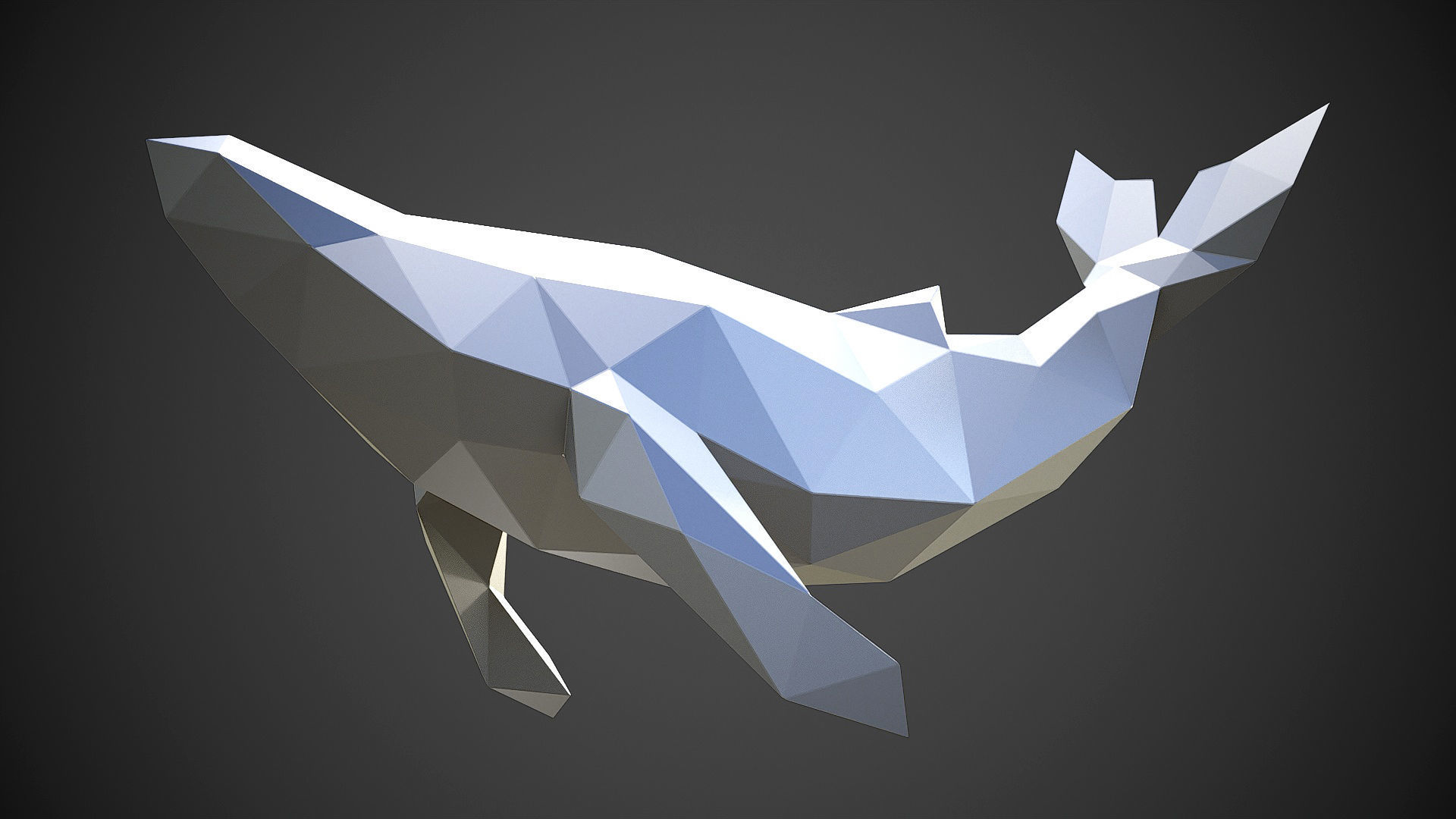 Low poly whales 3 versions 3D print model_1
