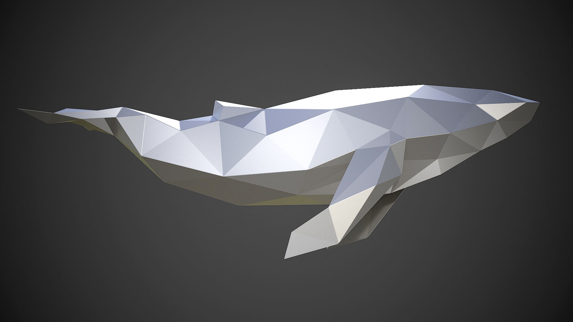 Low poly whales 3 versions 3D print model_6