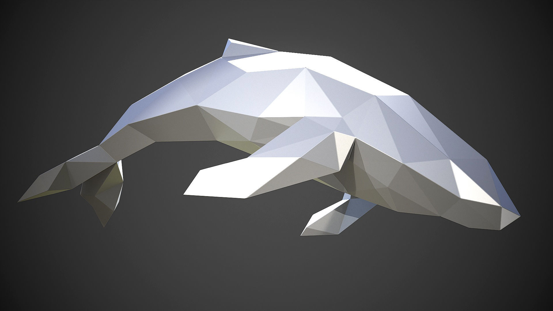Low poly whales 3 versions 3D print model_2