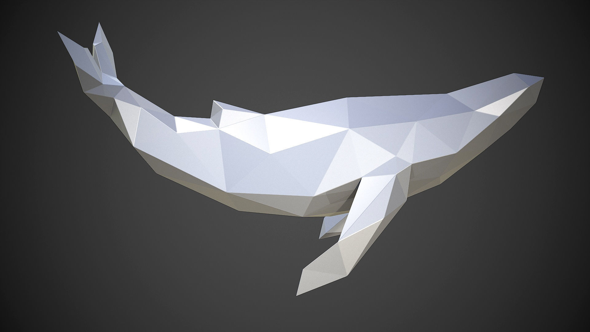 Low poly whales 3 versions 3D print model_5