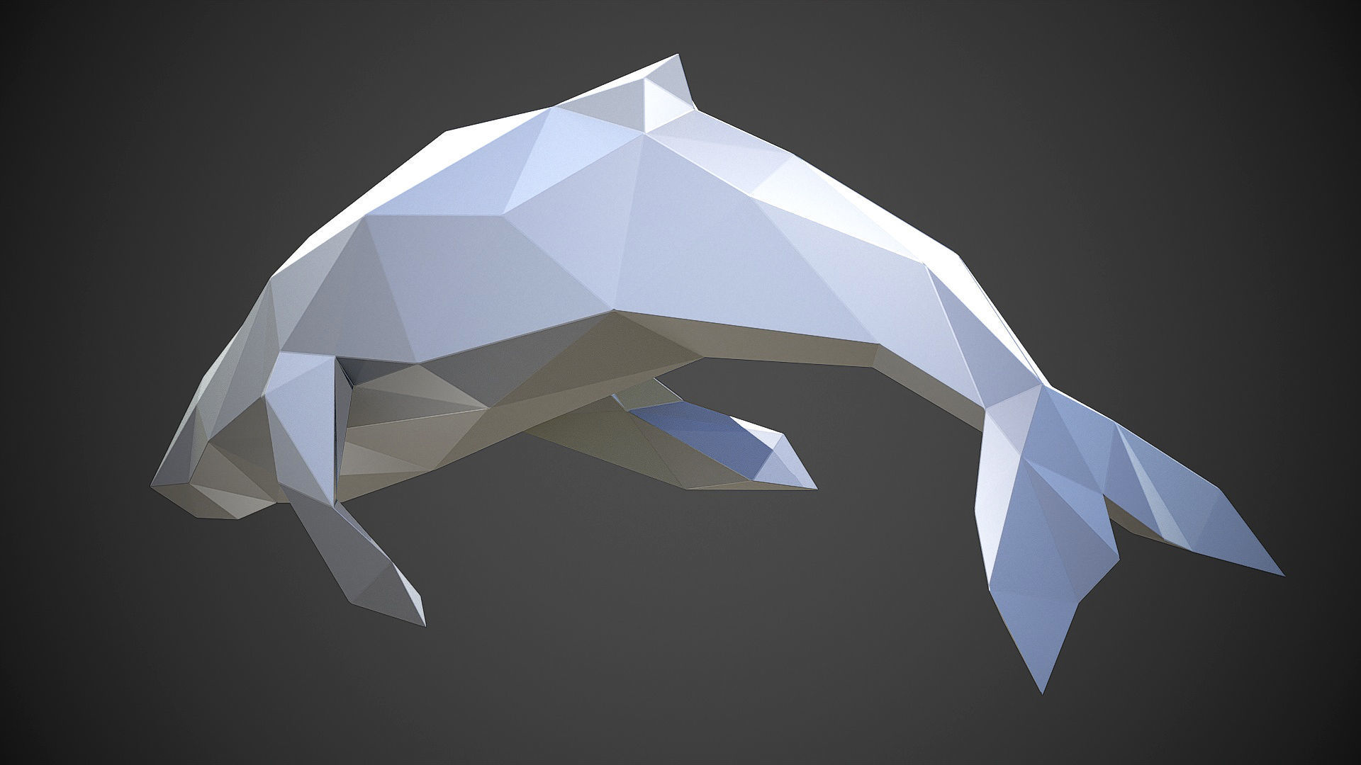 Low poly whales 3 versions 3D print model_4