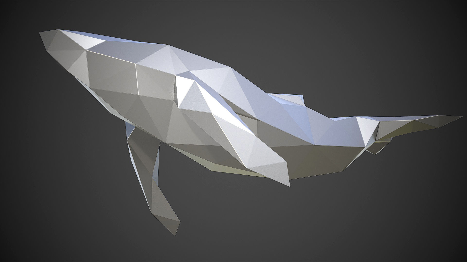 Low poly whales 3 versions 3D print model_3