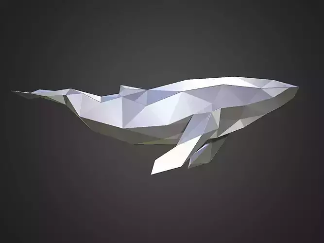 Low poly whales 3 versions 3D print model
