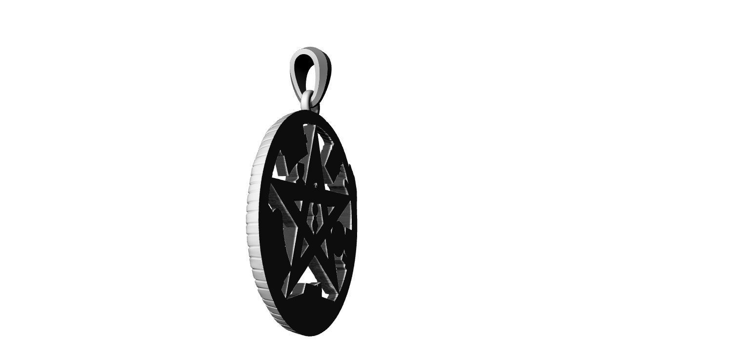 Tetragrammatom Ouroborus - Pendant 3D print model_13