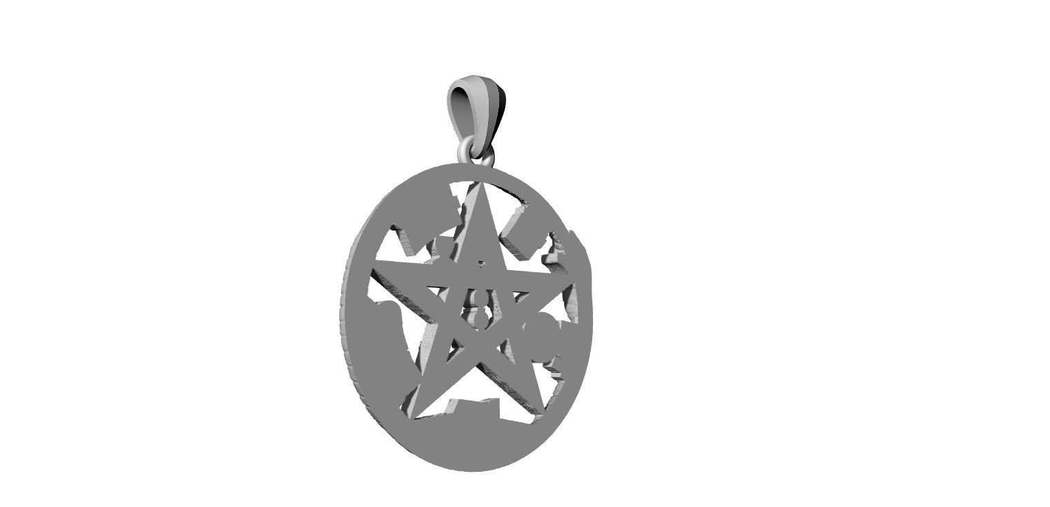 Tetragrammatom Ouroborus - Pendant 3D print model_12