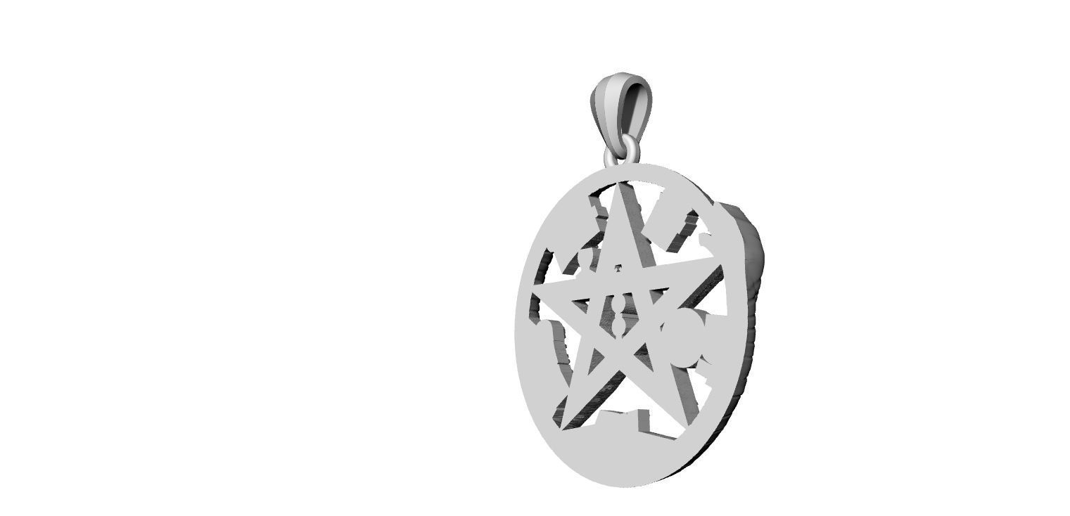 Tetragrammatom Ouroborus - Pendant 3D print model_9