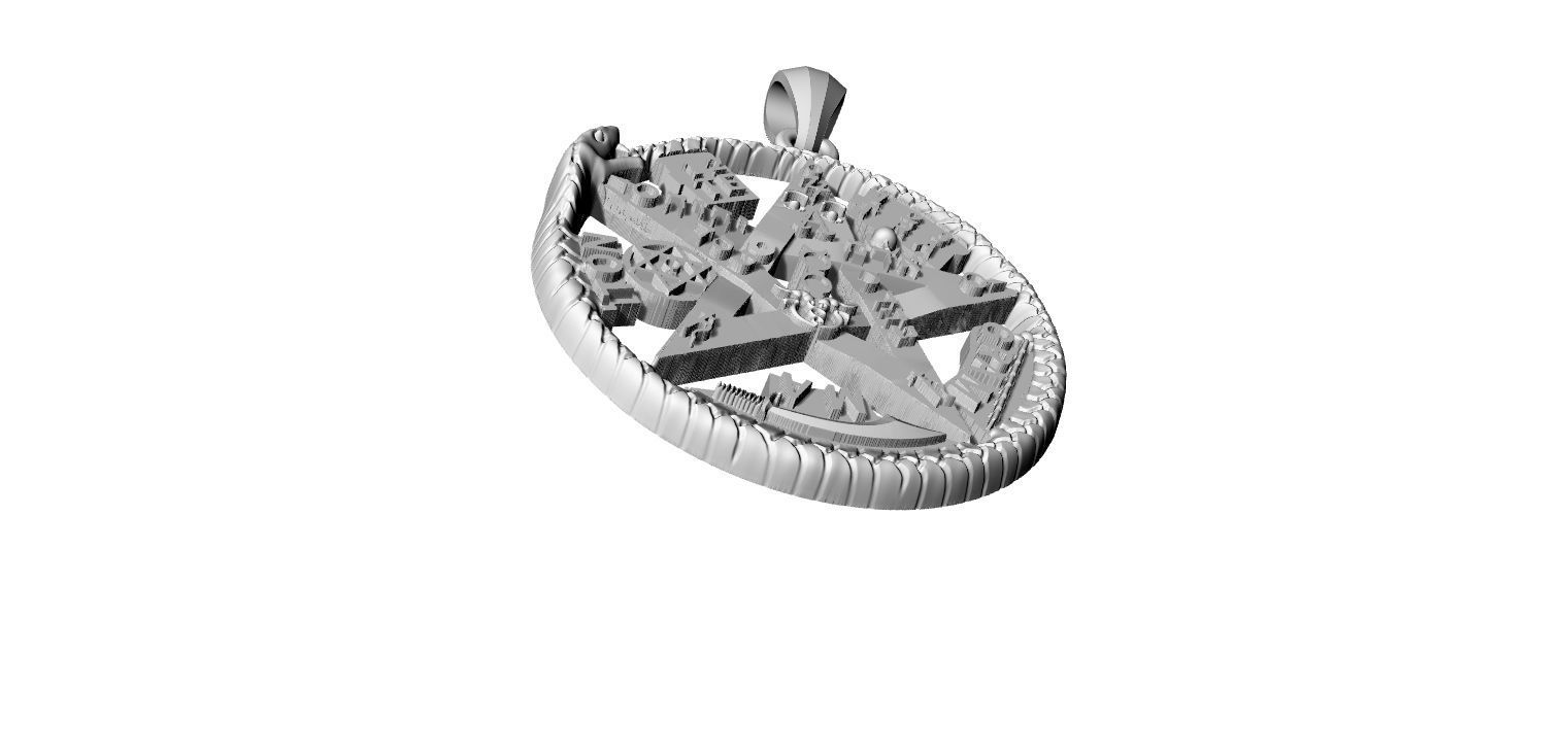 Tetragrammatom Ouroborus - Pendant 3D print model_20