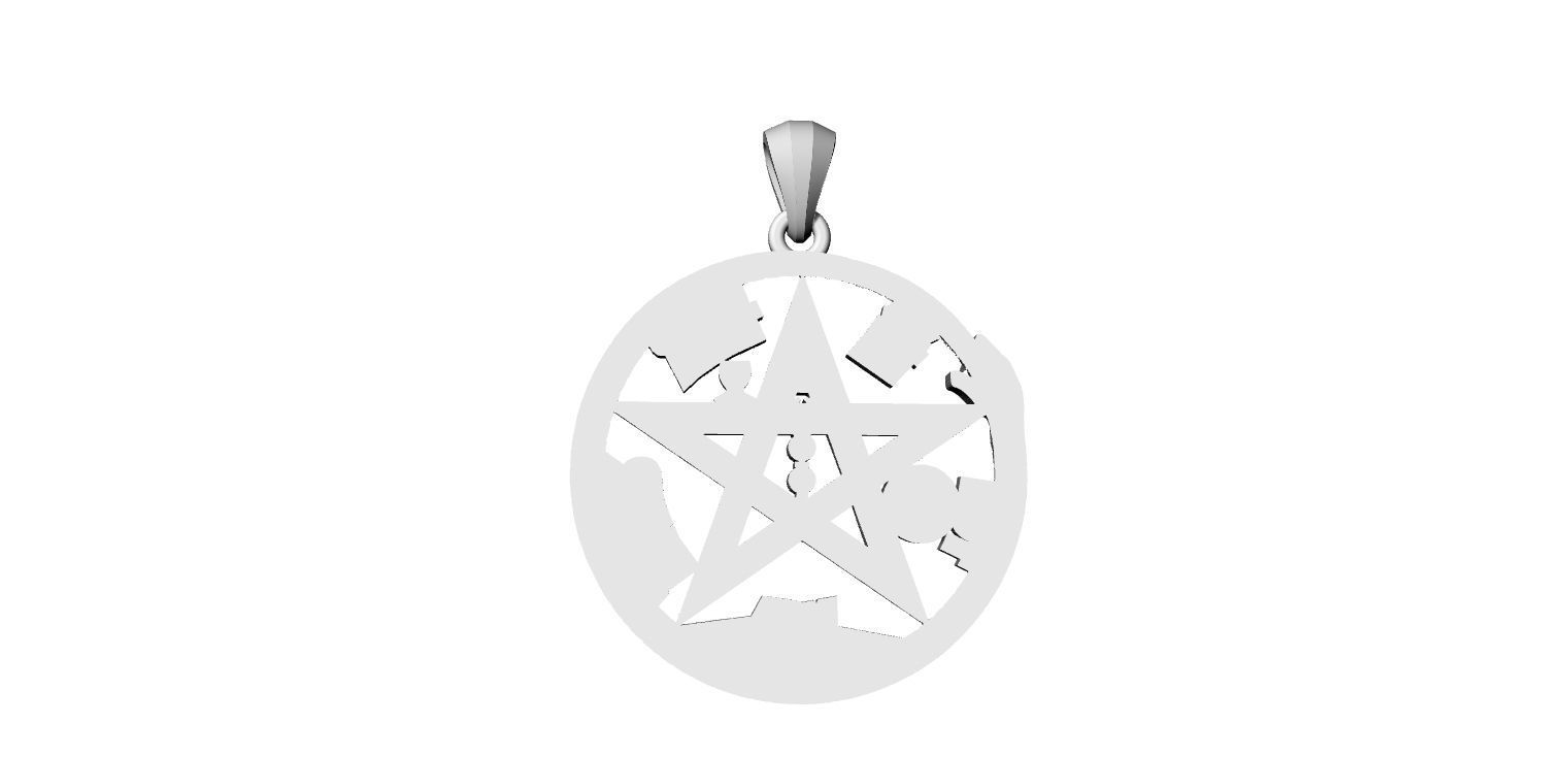 Tetragrammatom Ouroborus - Pendant 3D print model_11