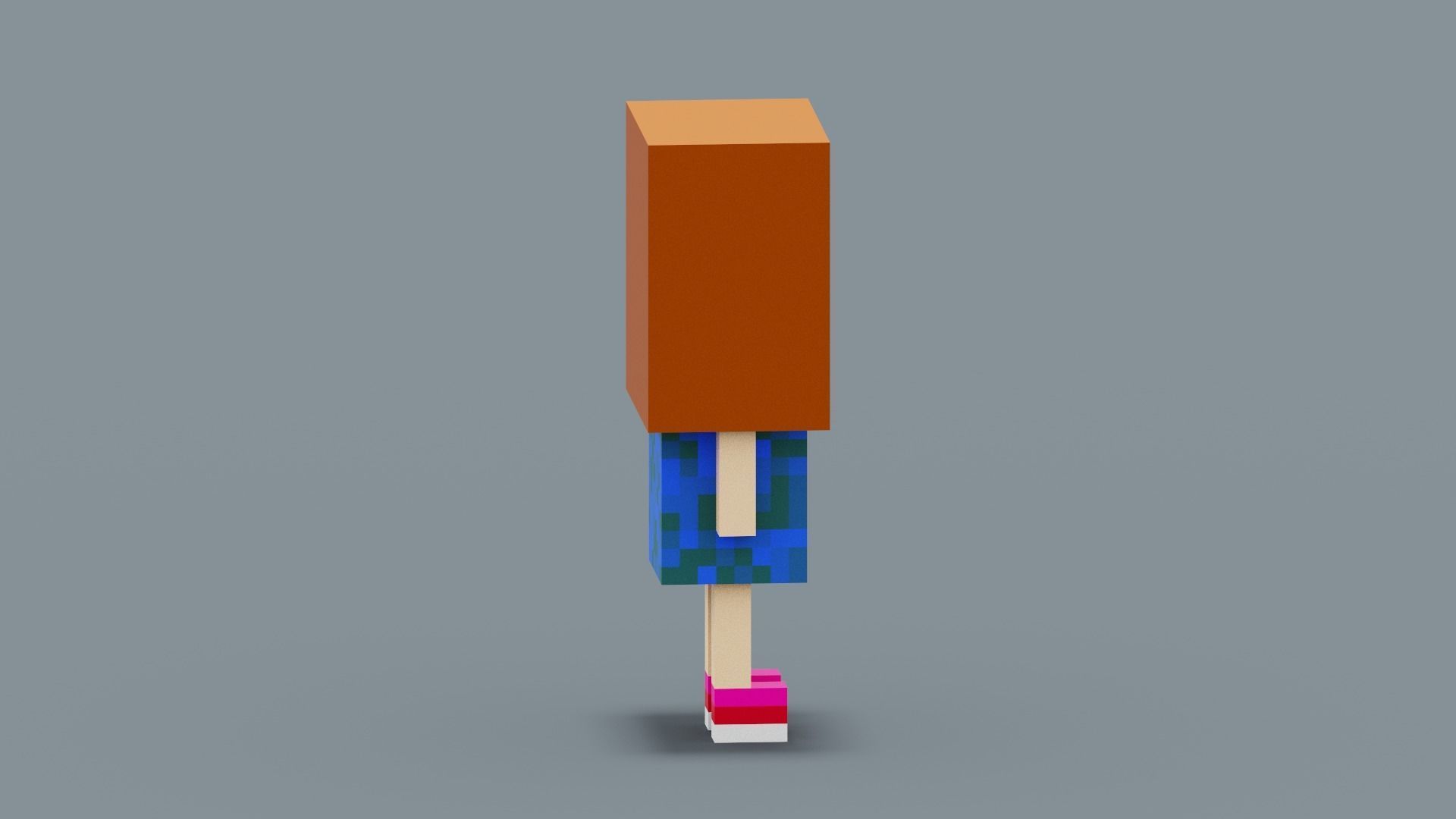 Cute Girl Character Low-poly 3D model_9