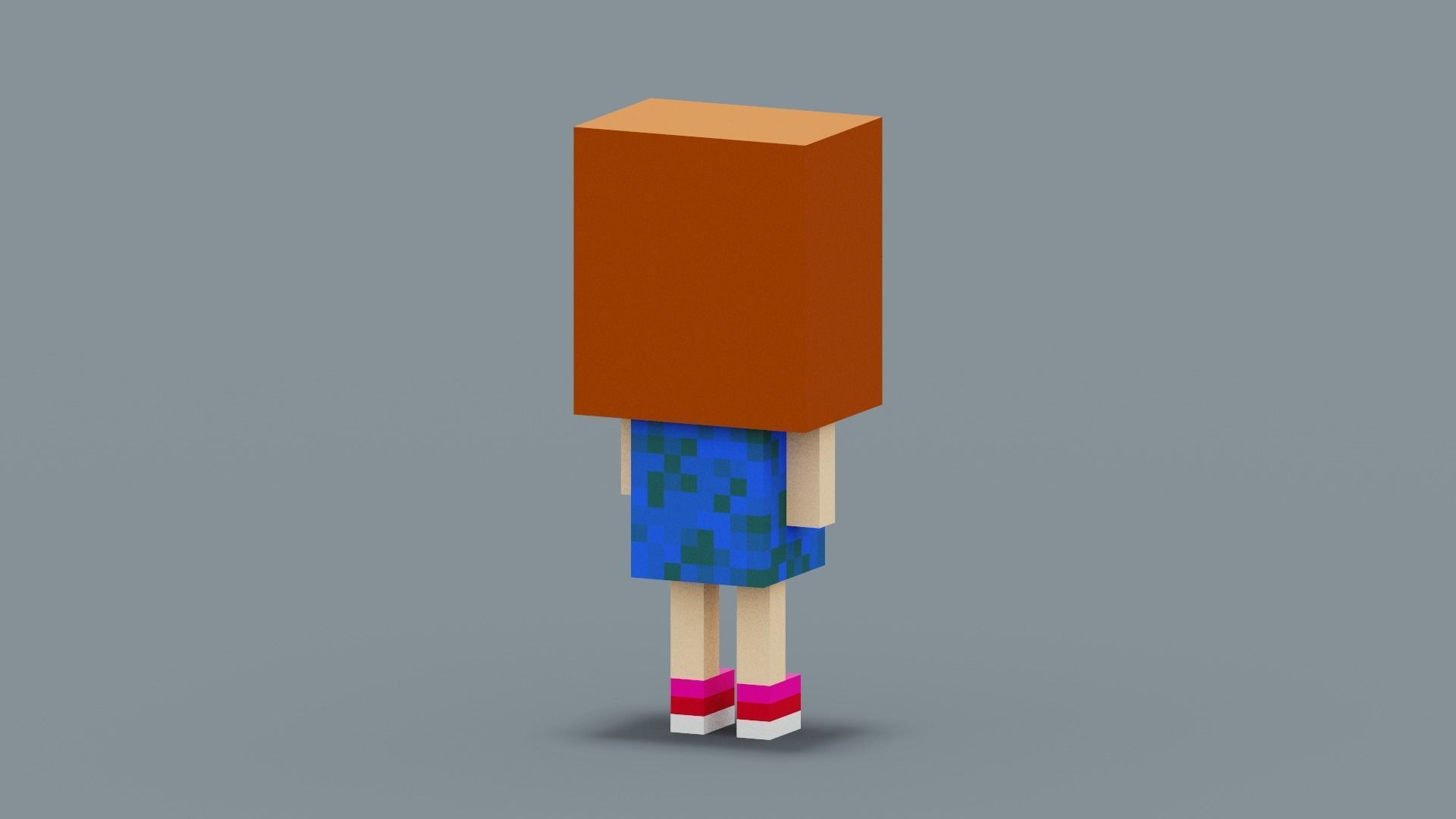 Cute Girl Character Low-poly 3D model_7