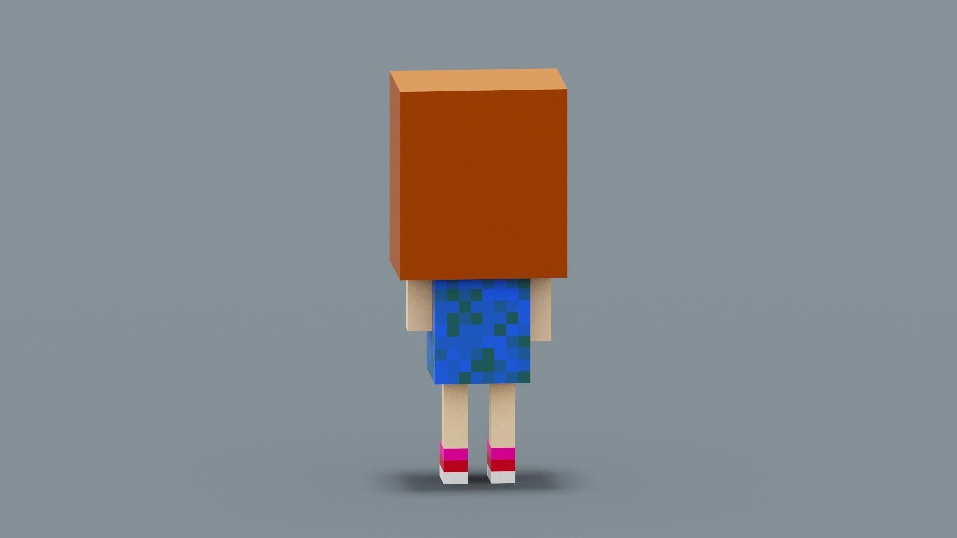 Cute Girl Character Low-poly 3D model_6