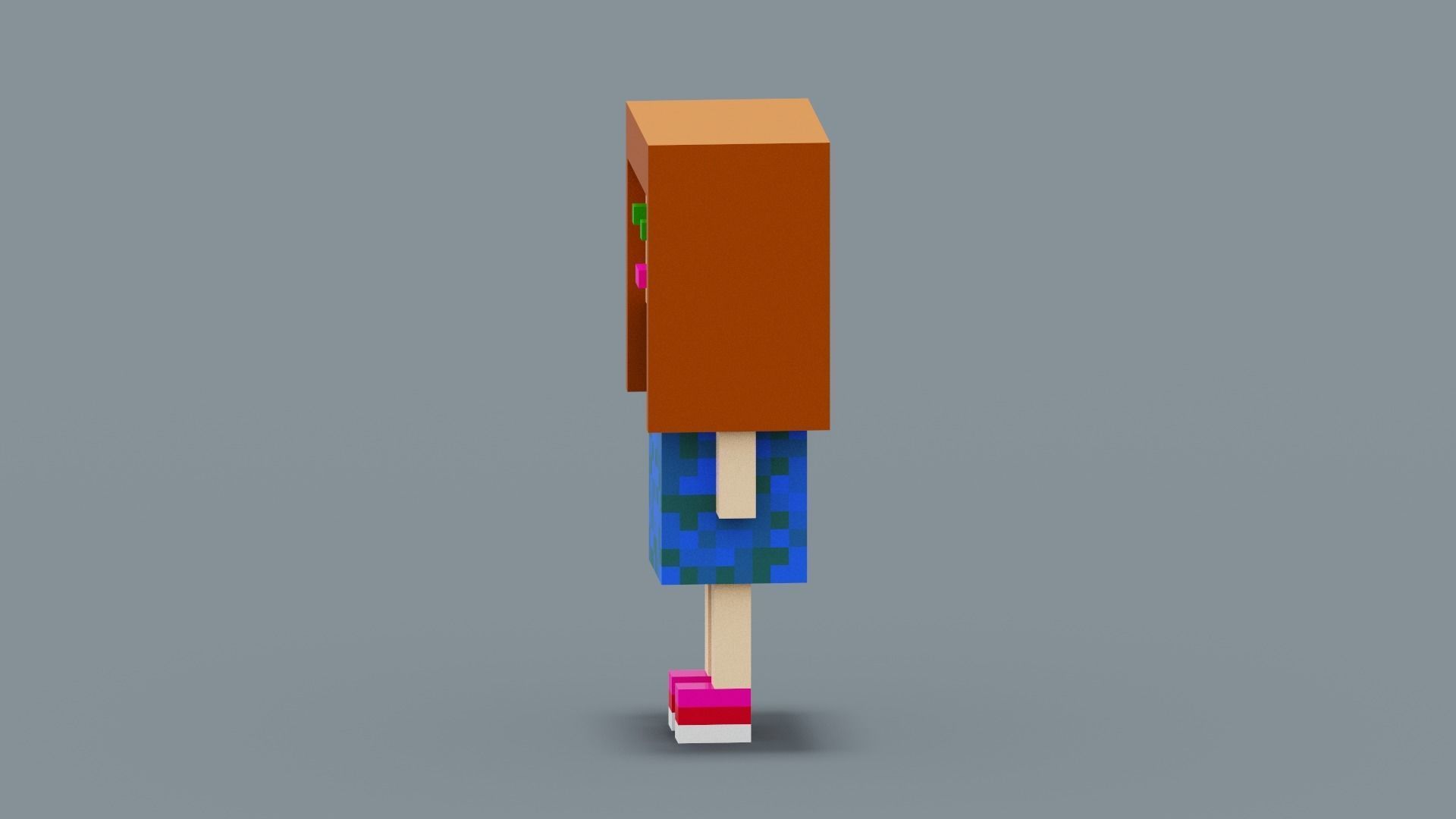 Cute Girl Character Low-poly 3D model_4