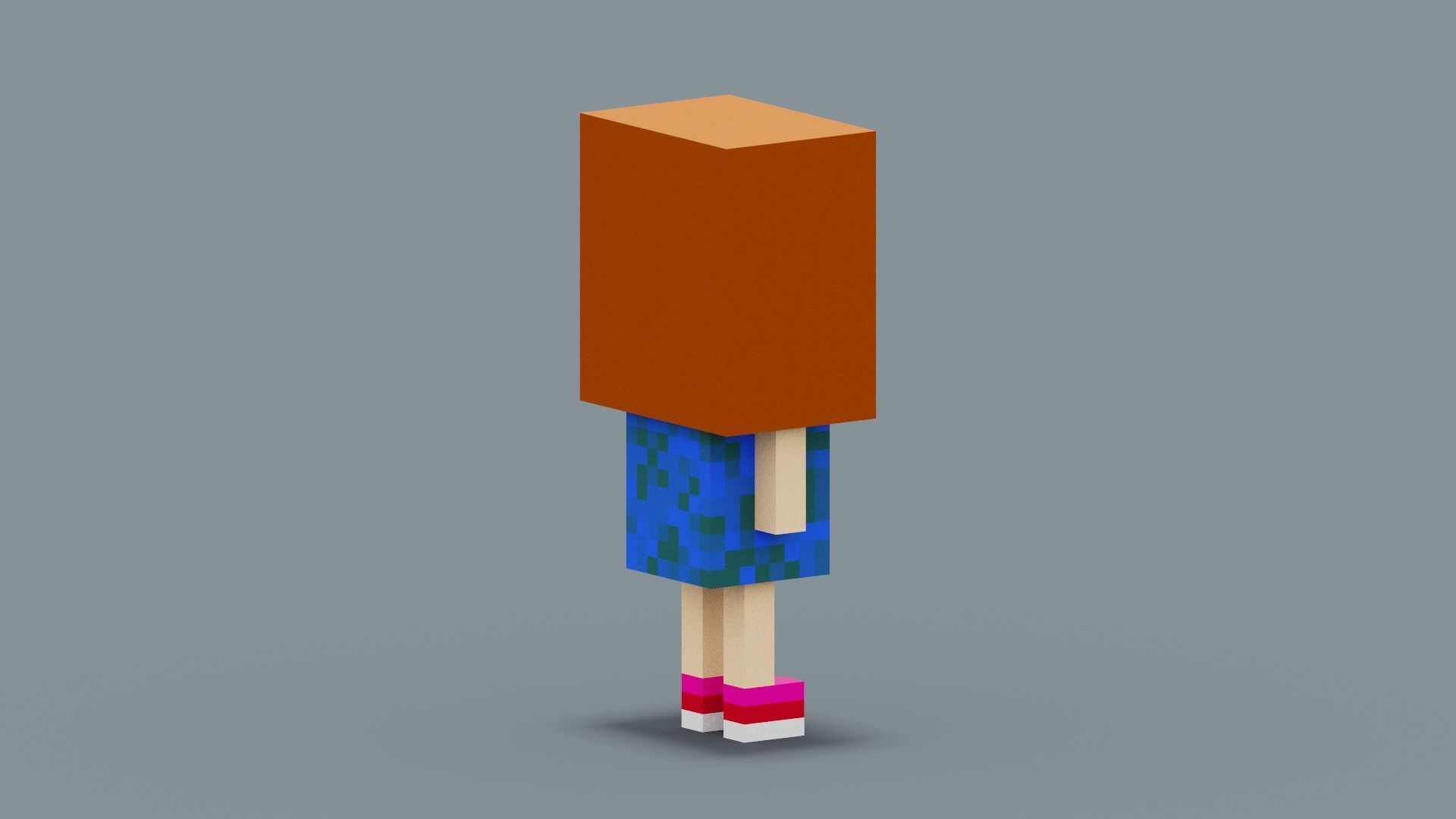 Cute Girl Character Low-poly 3D model_8
