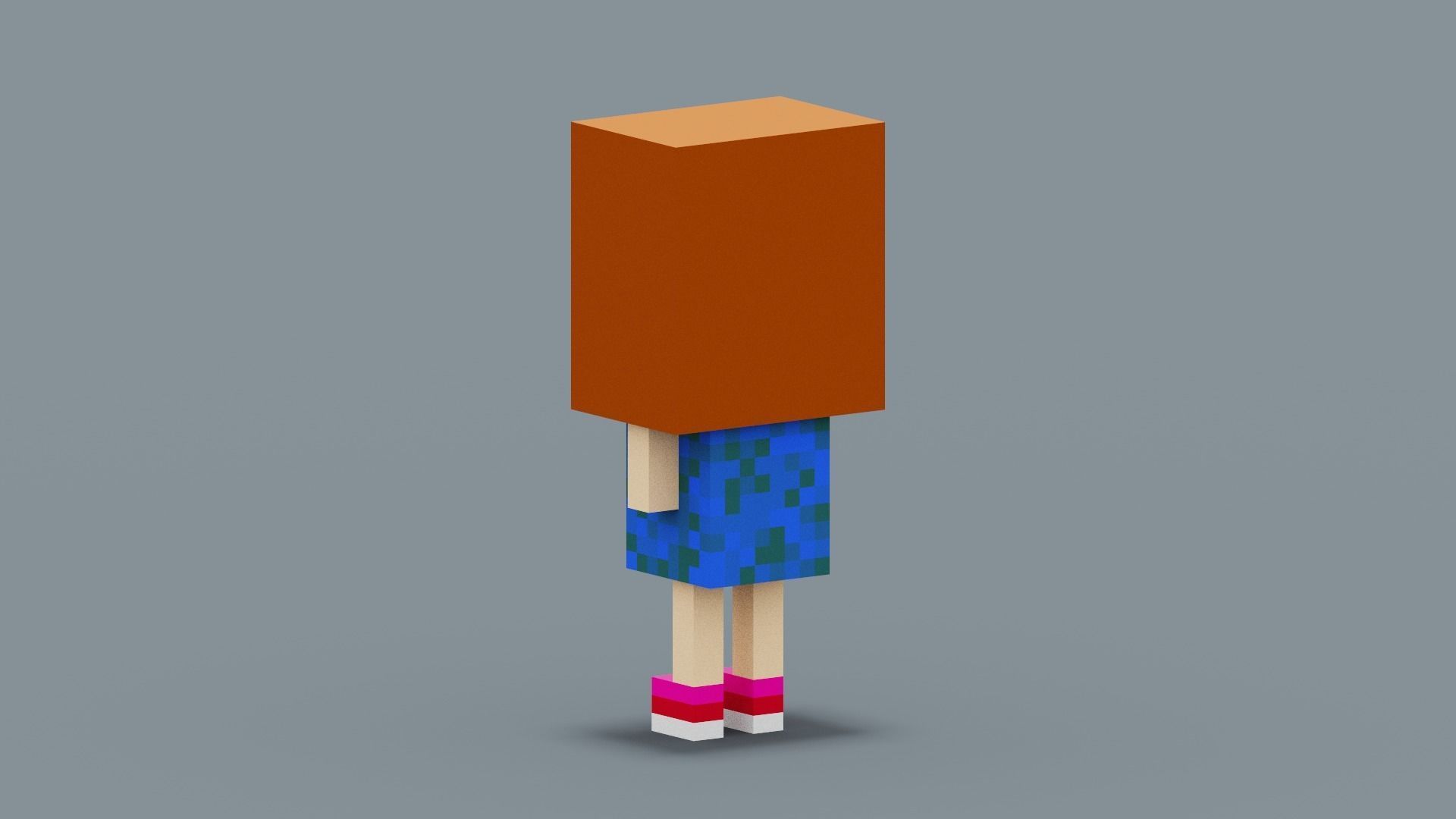 Cute Girl Character Low-poly 3D model_5