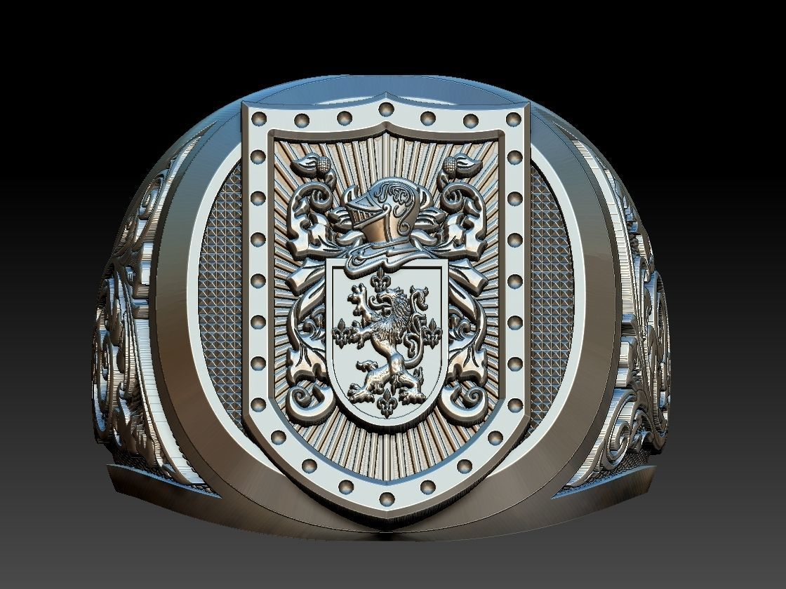 Coat of Arms Family - Ring and Pendant 3D print model_1
