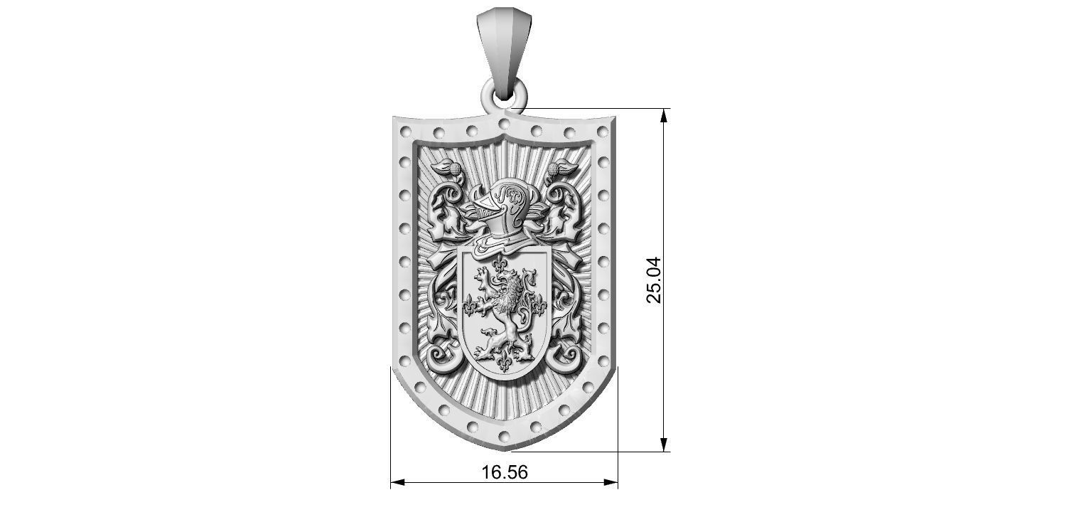 Coat of Arms Family - Ring and Pendant 3D print model_5