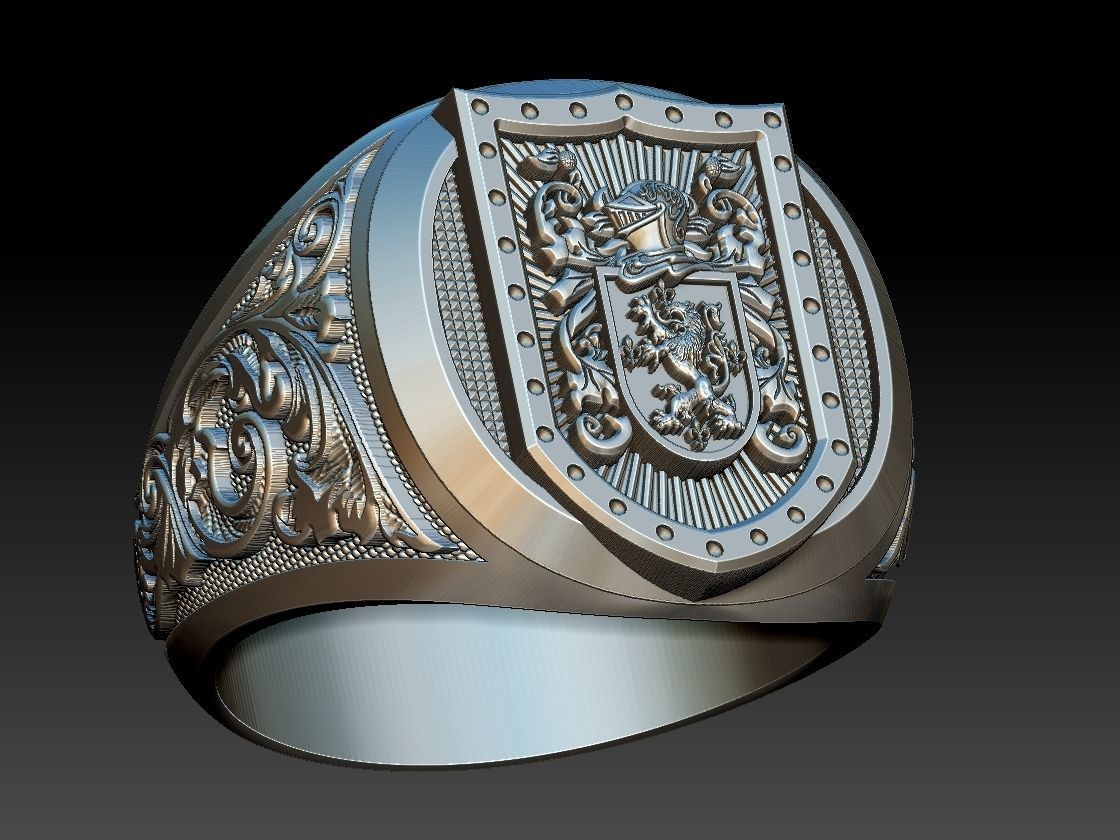 Coat of Arms Family - Ring and Pendant 3D print model_21