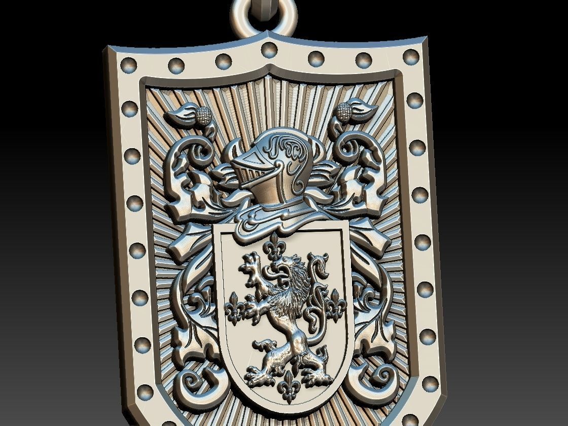 Coat of Arms Family - Ring and Pendant 3D print model_13