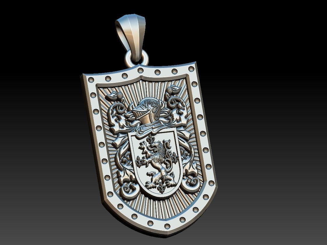 Coat of Arms Family - Ring and Pendant 3D print model_25