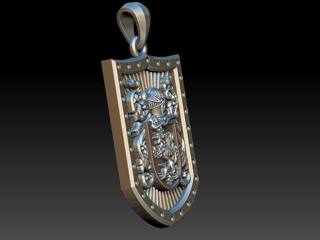 Coat of Arms Family - Ring and Pendant 3D print model_12
