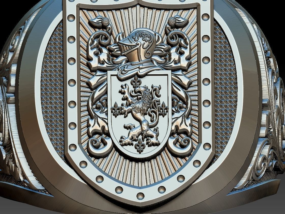 Coat of Arms Family - Ring and Pendant 3D print model_20