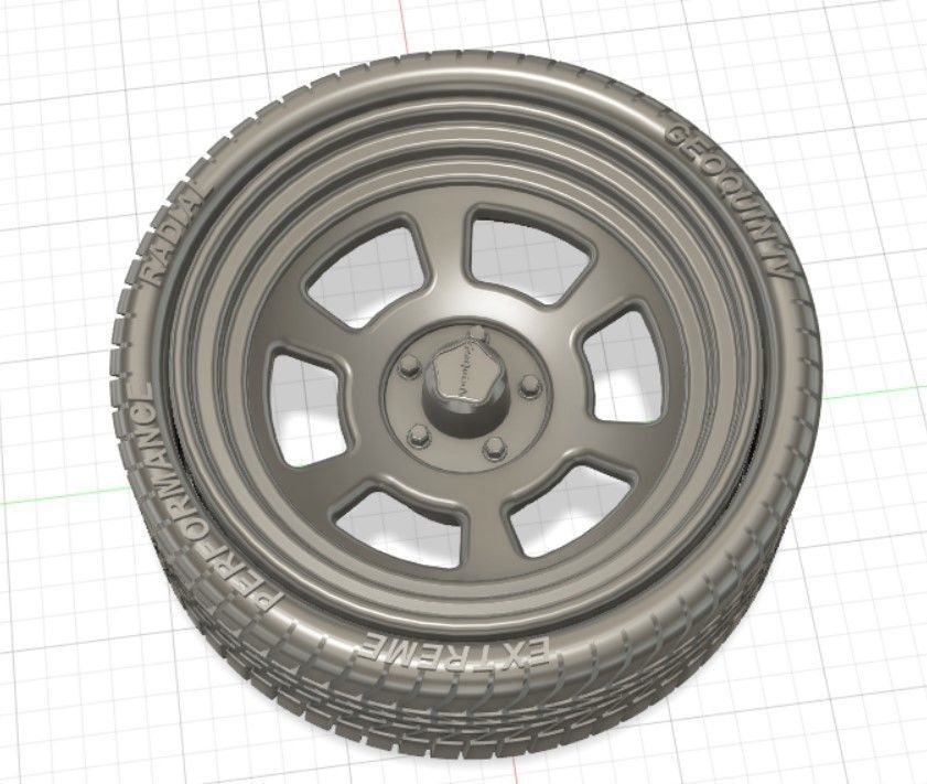 GQ Revolver Wheels Tires and Brakes for 3D Print 3D print model_1