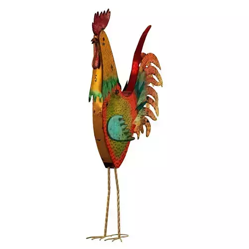 Metal Rooster Decorative Garden Statue