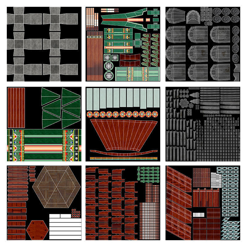 Pavilion Hexagon Low-poly 3D model_8