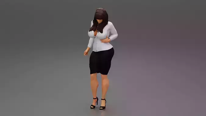 Hot secretary posing sensually 3D print model