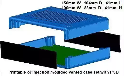 Vented printable or Injection moldable case in 2 sizes 3D print model