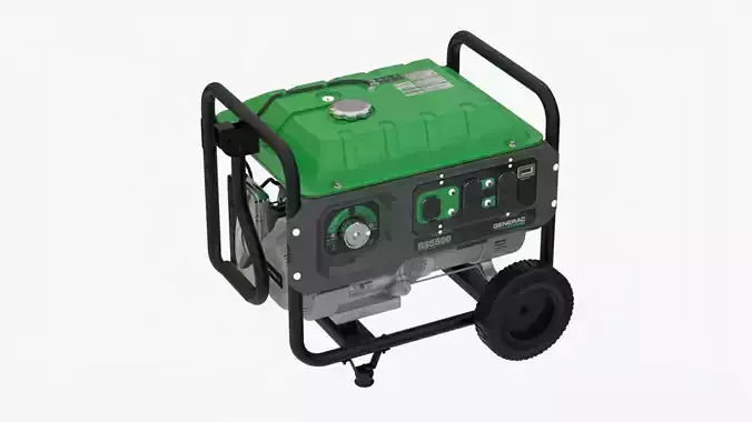 Realistic Low Poly Generator portable on wheels